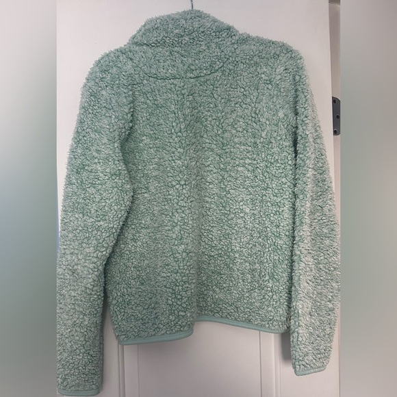 SONOMA Size S Mint Green Quarter Zip Hoodless Sherpa Cowl Sweater with Pockets - Picture 6 of 7
